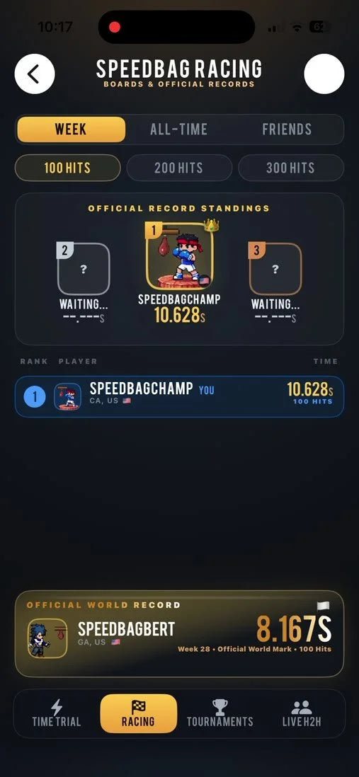 Speedbag Racing leaderboard