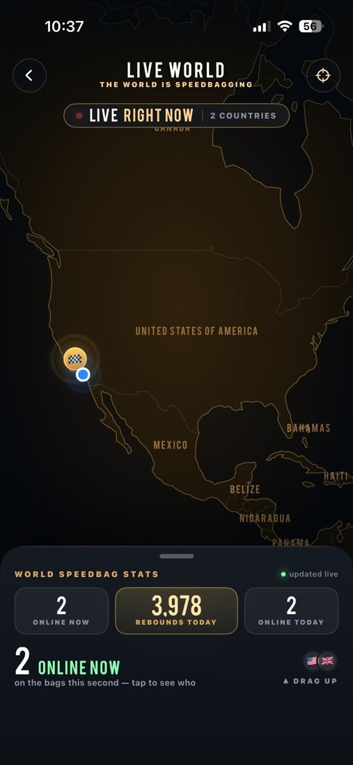 Live World map of who is on the bag